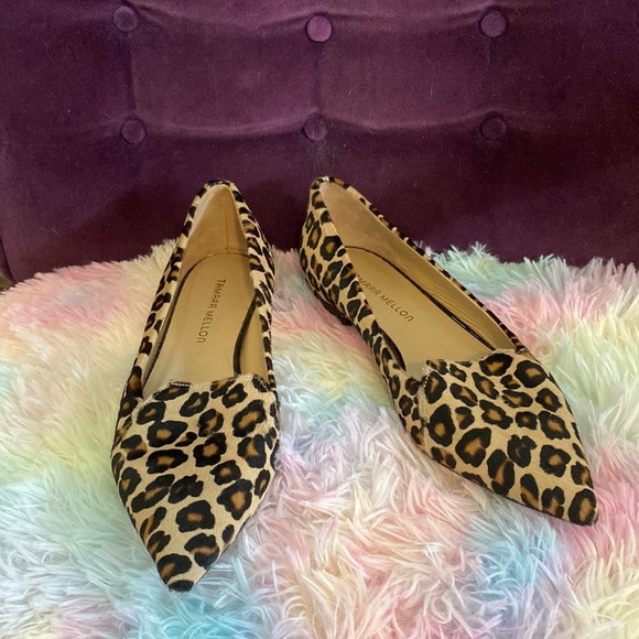 Tamara Mellon Animal Print Pointed Toe Flats - Picture 1 of 7